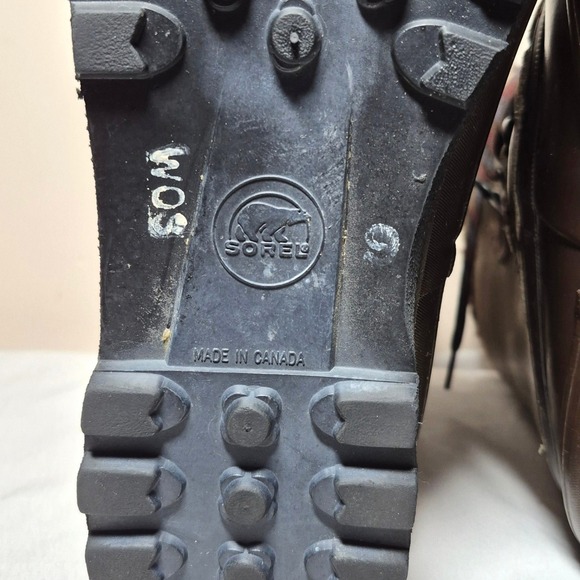 Vintage 90s Sorel Alpine brown leather fleece lined snow boots women's 9 - Picture 7 of 9